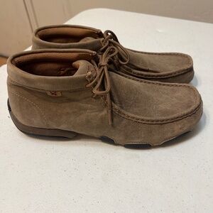 TWISTED X BOMBER LEATHER LACE-UP DRIVING MOCCASINS